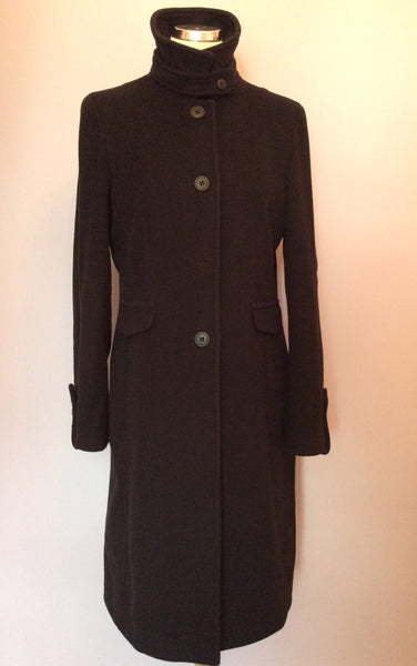 Armani Jeans Black Wool Blend Coat Size 14 - Whispers Dress Agency - Sold - 1