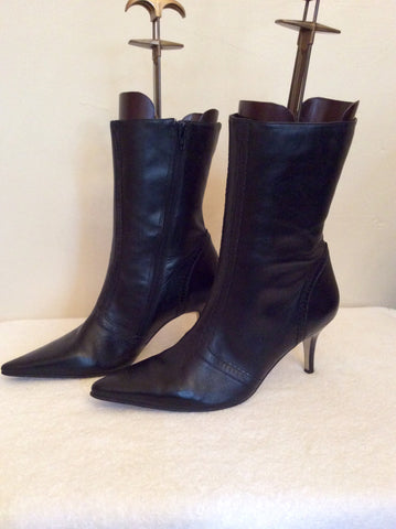 Jane Shilton Black Leather Ankle Boots Size 7.5/41 - Whispers Dress Agency - Womens Boots - 2