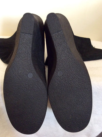Brand New Marks & Spencer Black Suede Wedge Heel Boots Size 8/42 - Whispers Dress Agency - Sold - 5