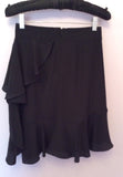 Brand New Coast Black Silk Frill Trim Skirt Size 8 - Whispers Dress Agency - Womens Skirts - 2
