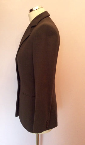 Armani Collezione Brown Wool Blend Jacket Size 40 UK 8 - Whispers Dress Agency - Sold - 2
