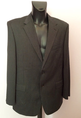 Marks & Spencer Autograph By Timothy Everast Dark Grey Pinstripe Wool Suit Size 44L/40W - Whispers Dress Agency - Mens Suits & Tailoring - 2