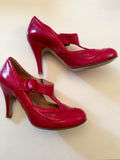 Faith Red Leather Mary Jane Heels Size 5/38 - Whispers Dress Agency - Sold - 2