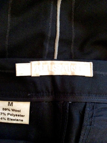 All Saints Black Pinstripe Wool Blend Crop Trousers M - Whispers Dress Agency - Sold - 4