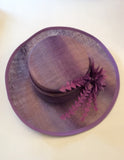 Snoxell Gwyther Dark Lilac / Mauve Wide Brim Flower Trim Formal Hat - Whispers Dress Agency - Womens Formal Hats & Fascinators - 5