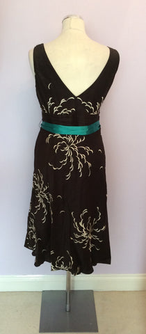 MONSOON BLACK EMBROIDERED SILK & LINED DRESS SIZE 16 - Whispers Dress Agency - Womens Dresses - 3