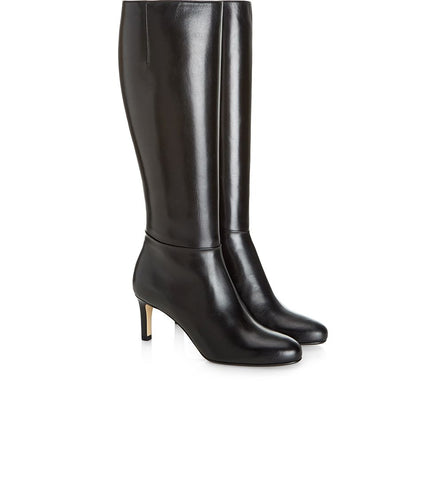 BRAND NEW HOBBS LIZZIE BLACK LEATHER LONG BOOT SIZE 6/39 - Whispers Dress Agency - Womens Boots - 1