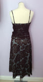 Coast Brown Net & Pale Green Sequinned Silk Bustier & Skirt Suit Size 10/12 - Whispers Dress Agency - Womens Special Occasion - 4
