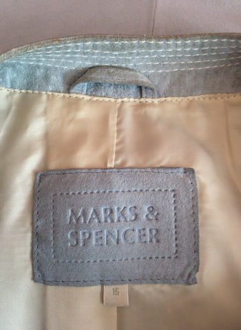 Marks & Spencer Pale Blue Suede Box Jacket Size 16 - Whispers Dress Agency - Womens Coats & Jackets - 4