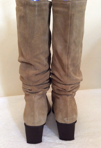 Pierre Cardin Beige Suede Slouch Boots Size 7.5/41 - Whispers Dress Agency - Womens Boots - 4