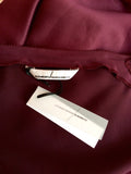 Brand New Amanda Wakeley Elements Burgundy Wine Satin Wrap Dress Size 16 - Whispers Dress Agency - Sold - 5