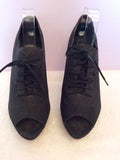 Carvela Black Suede Lace Up Peeptoe Heels Size 7/41 - Whispers Dress Agency - Womens Heels - 2