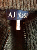 Armani Jeans Black & Grey Stripe Zip Up Cardigan Size XL - Whispers Dress Agency - Sold - 3