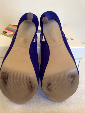 Office Cobalt Blue Suede Slingback Peeptoe Heels Size 7/40 - Whispers Dress Agency - Sold - 5