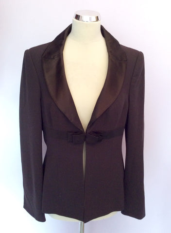 Fenn Wright Manson Dark Brown Wool & Silk Trim Jacket Size 14 - Whispers Dress Agency - Women suits & Tailoring - 1