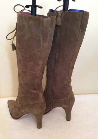 Brand New Ann Taylor Light Brown Suede Boots & Matching Handbag Size 3.5/36 - Whispers Dress Agency - Sold - 5
