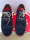 Grenson Navy Blue Suede Brogue Lace Up Shoe Size 6/39 - Whispers Dress Agency - Mens Casual Shoes - 2