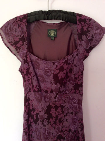 Laura Ashley Plum Floral Print Cap Sleeve Dress Size 10 - Whispers Dress Agency - Womens Dresses - 2