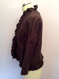Mandolin Brown Linen Jacket Size 14 - Whispers Dress Agency - Womens Coats & Jackets - 2