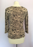 Laura Ashley Beige & Black Floral Print Fine Knit Top Size 12 - Whispers Dress Agency - Sold - 3