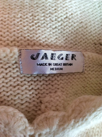Vintage Jaeger Cream Wool Long Hooded Jumper Size M - Whispers Dress Agency - Sold - 3