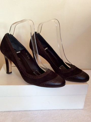 LK Bennett Brown Suede & Leather Court Shoes Size 4/37 - Whispers Dress Agency - Womens Heels - 1
