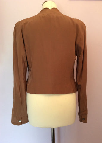 VINTAGE NICOLE FARHI BROWN SILK JACKET SIZE 10/12 - Whispers Dress Agency - Womens Vintage - 2