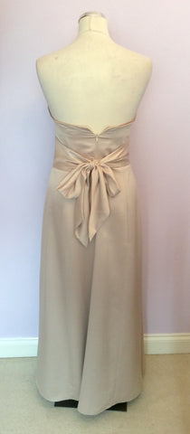 Marks & Spencer Autograph Pale Gold / Champagne Strapless Long Evening Dress Size 8 - Whispers Dress Agency - Womens Dresses - 3