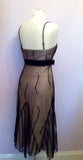 COAST BLACK NET OVERLAY BEADED TRIM STRAPPY/ STRAPLESS DRESS SIZE 10 - Whispers Dress Agency - Womens Eveningwear - 3