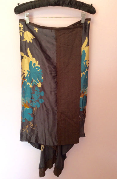 Penny Black Multi Coloured Print Silk Wrap Skirt Size 10 - Whispers Dress Agency - Womens Skirts - 1
