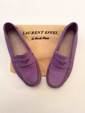 Laurent Effel Lavender Suede Loafers Size 5/38 - Whispers Dress Agency - Sold - 1