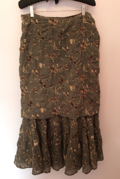 Gabi Lauton Brown Print Wool Skirt Size 16 - Whispers Dress Agency - Sold - 1