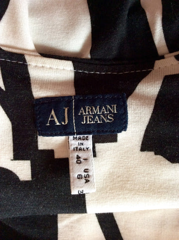 Armani Jeans Black & White Print Strappy Top Size 10 - Whispers Dress Agency - Womens T-Shirts & Vests - 3