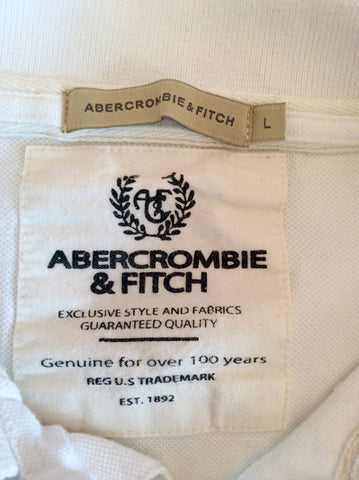 Abercrombie & Fitch White Short Sleeve Polo Shirt Size L - Whispers Dress Agency - Mens Casual Shirts & Tops - 2