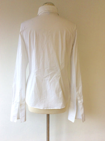 HAWES & CURTIS WHITE FITTED COTTON SHIRT SIZE 14 - Whispers Dress Agency - Womens Shirts & Blouses - 2
