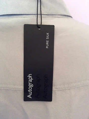 Brand New Marks & Spencer Autograph Silver Grey Silk Shirt Size 18 - Whispers Dress Agency - Sold - 3