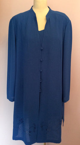 Jacques Vert Blue, Top, Trousers & Long Jacket Suit Size 22 - Whispers Dress Agency - Sold - 2