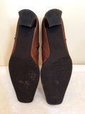 Gabor Tan Brown Leather Ankle Boots Size 6.5/39.5 - Whispers Dress Agency - Sold - 6