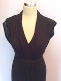 French Connection Black V Neck Maxi Dress Size 12 - Whispers Dress Agency - Sold - 2