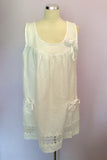 MADE IN ITALY WHITE LINEN TUNIC TOP SIZE XXXL - Whispers Dress Agency - Womens Tops - 1
