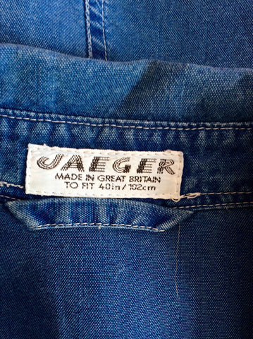 Vintage Jaeger Blue Shirt / Jacket Size 40" Approx XL - Whispers Dress Agency - Sold - 3