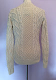 Jack Wills Cream Lambswool Cable Knit Aran Cardigan Size 8 - Whispers Dress Agency - Womens Knitwear - 2