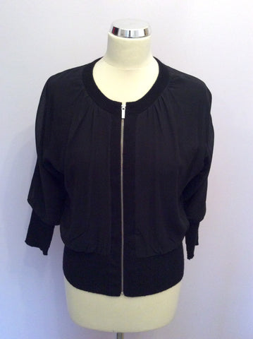 BANANA REPUBLIC LUXURIOUS BLACK SILK & CASHMERE LINED BOMBER JACKET SIZE XS - Whispers Dress Agency - Womens Coats & Jackets - 1