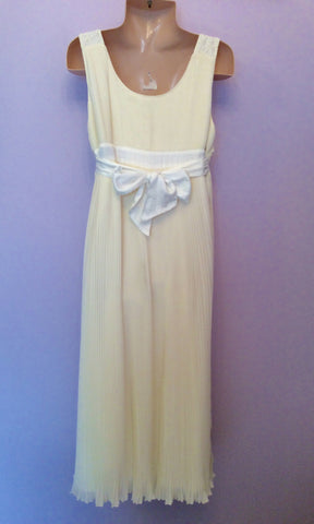 Monsoon Ivory Pleated Party Dress Age 12-13 Years - Whispers Dress Agency - Sold - 3