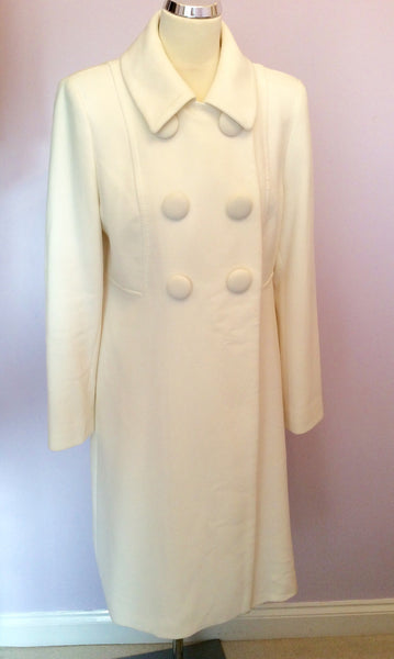 Marks & Spencer Winter White Coat Size 14 - Whispers Dress Agency - Sold - 1
