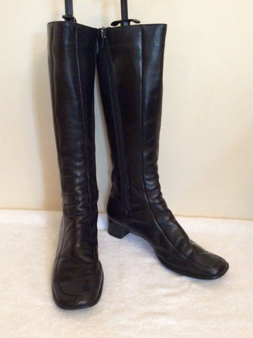 Vintage Bally Black Leather Boots Size 4/37 - Whispers Dress Agency - Sold - 1