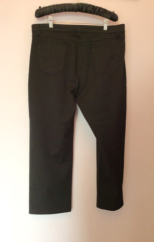 Jaeger Black Cotton Trousers Size 16 - Whispers Dress Agency - Sold - 3