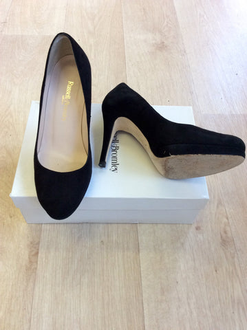 RUSSELL & BROMLEY BLACK SUEDE PLATFORM HEELS SIZE 6/39 - Whispers Dress Agency - Sold - 2