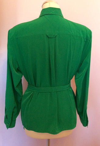 Vintage Jaeger Green Tie Belt Blouse Size 34" Approx 10/12 - Whispers Dress Agency - Sold - 2
