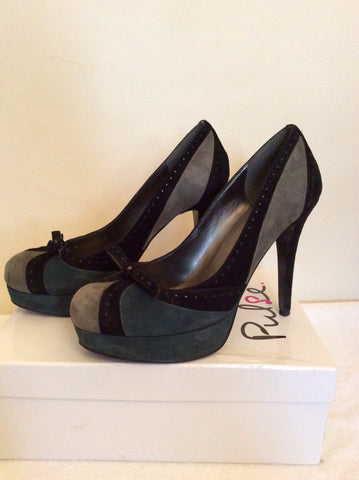 Pulse Mystic Teal, Grey & Black Suede Heels Size 7/40 - Whispers Dress Agency - Womens Heels - 2